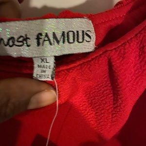 Red shoulders off dress